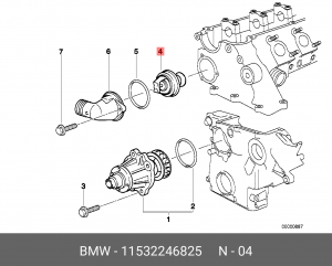 Термостат системы охлаждения 11 53 2 246 825 BMW