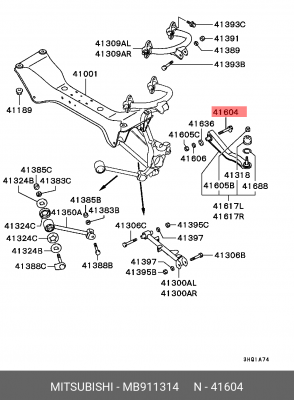 Болт крепления подвески (комплект) MB911314 MITSUBISHI