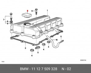 Крышка маслозаливной горловины 11 12 7 509 328 BMW
