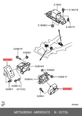 Подушка двигателя MR992670 MITSUBISHI