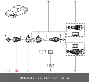 Пыльник ШРУСа (комплект) 7701468575 RENAULT
