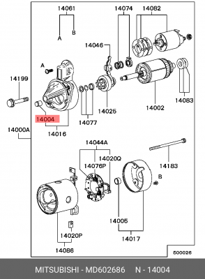 Подшипник стартера MD602686 MITSUBISHI