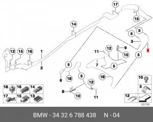 Шланг тормозной 34 32 6 788 438 BMW