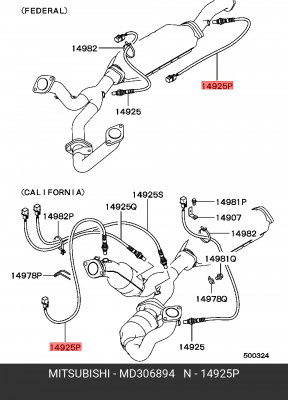 Датчик кислородный (лямбда-зонд) MD306894 MITSUBISHI