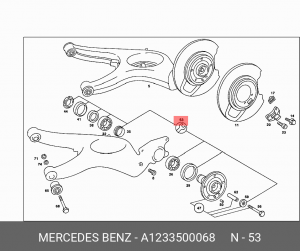 Подшипник ступицы колеса (комплект) A 123 350 00 68 MERCEDES BENZ