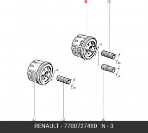 Фильтр масляный двигателя 7700727480 RENAULT