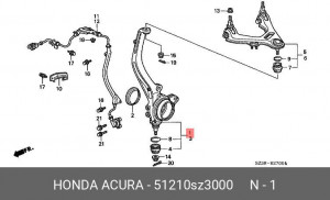 Кулак поворотный (комплект) 51210SZ3000 HONDA