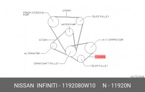 Ремень приводной 1192080W10 NISSAN