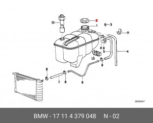 Крышка расширительного бачка системы охлаждения 17 11 4 379 048 BMW