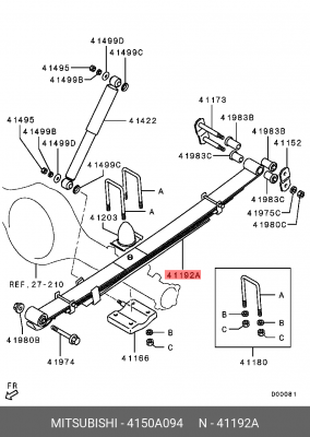 Пружины подвески (комплект) 4150A094 MITSUBISHI