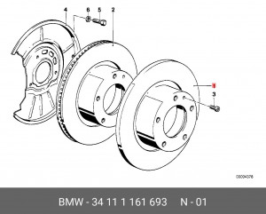 Диск тормозной 34 11 1 161 693 BMW