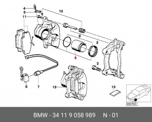 Суппорт тормозной 34 11 9 058 989 BMW