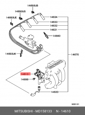 Катушка зажигания MD158133 MITSUBISHI
