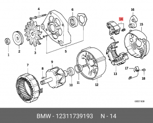 Реле регулятор напряжения генератора 12 31 1 739 193 BMW