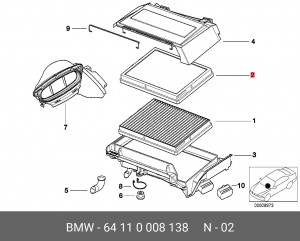Фильтр салона 64 11 0 008 138 BMW