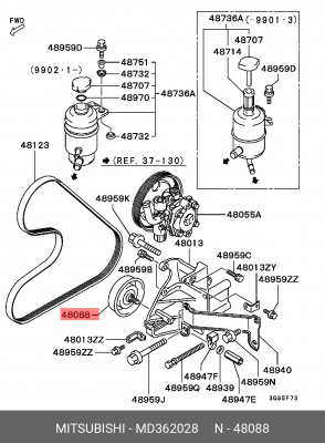 Натяжитель ролика ремня приводного MD362028 MITSUBISHI