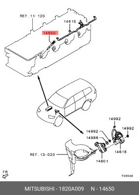 Свеча накаливания 1820A009 MITSUBISHI