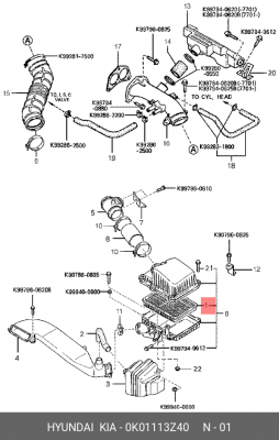 Фильтр воздушный 0K011-13Z40 HYUNDAI KIA