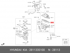 Фильтр воздушный 281133S100 HYUNDAI KIA