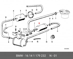 Насос электрический топливной системы 16 14 1 179 232 BMW