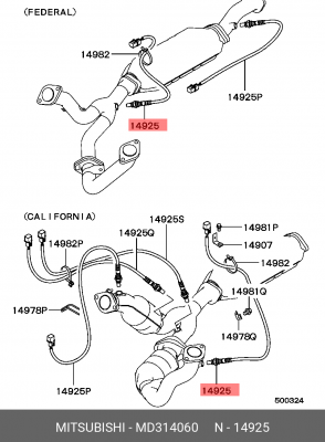 Датчик кислородный (лямбда-зонд) MD314060 MITSUBISHI