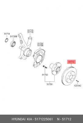 Диск тормозной 51712-25061 HYUNDAI KIA