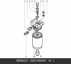 Фильтр топливный 5001850947 RENAULT