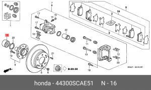 Подшипник ступицы колеса 44300-SCA-E51 HONDA