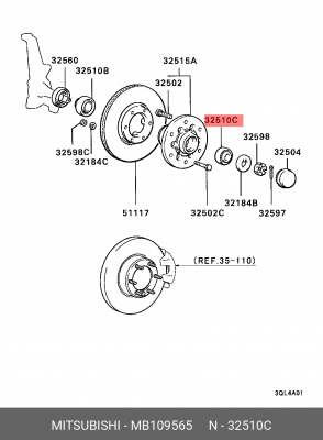 Подшипник ступицы колеса MB109565 MITSUBISHI