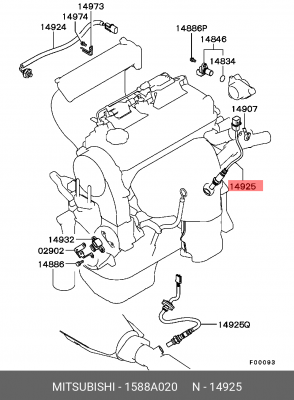 Датчик кислородный (лямбда-зонд) 1588A020 MITSUBISHI