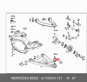 Опора шаровая подвески A 115 333 11 27 MERCEDES BENZ