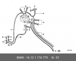Шланг топливный 16 12 1 176 779 BMW