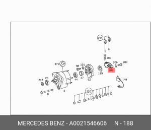 Реле регулятор напряжения генератора A0021546606 MERCEDES BENZ