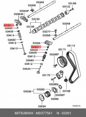 Винт регулировки коромысел - рокеров ГРМ MD377561 MITSUBISHI