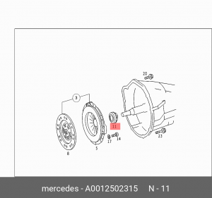 Подшипник выжимной сцепления A0012502315 MERCEDES BENZ
