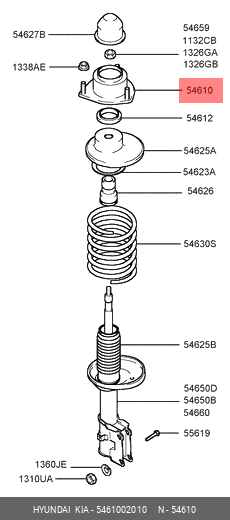 Опора амортизатора подвески 54610-02010 HYUNDAI KIA