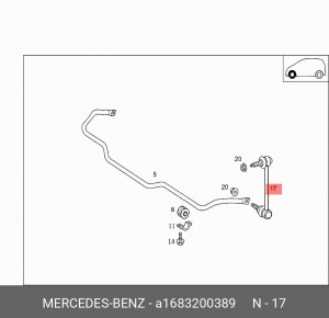 Стойка стабилизатора A 168 320 03 89 MERCEDES BENZ