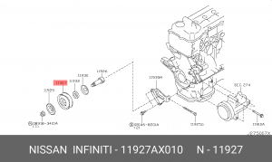 Ролик ремня приводного 11927-AX010 NISSAN