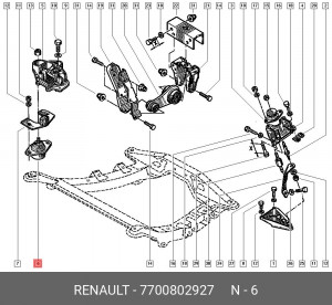 Подушка двигателя 7700802927 RENAULT