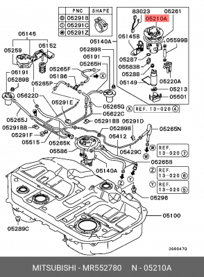 Крепление топливного бака MR552780 MITSUBISHI