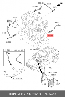 Датчик давления масла 9475037100 HYUNDAI KIA