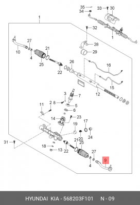 Наконечник рулевой тяги 568203F101 HYUNDAI KIA