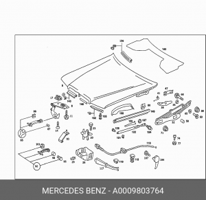 Амортизатор крышки багажника A 000 980 37 64 MERCEDES BENZ