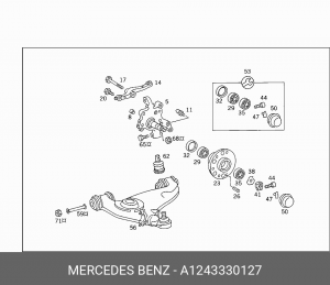 Опора шаровая подвески A 124 333 01 27 MERCEDES BENZ