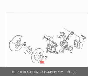 Диск тормозной A1244212712 MERCEDES BENZ