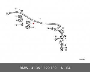 Втулка стабилизатора 31 35 1 129 139 BMW