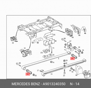 Сайлентблок - втулка рессоры A 901 324 03 50 MERCEDES BENZ