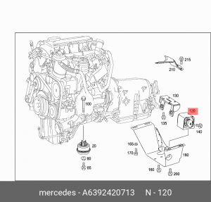 Опора коробки передач A 639 242 07 13 MERCEDES BENZ