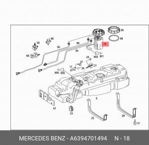 Насос электрический топливной системы в сборе A 639 470 14 94 MERCEDES BENZ