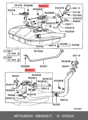 Насос электрический топливной системы в сборе MB400671 MITSUBISHI